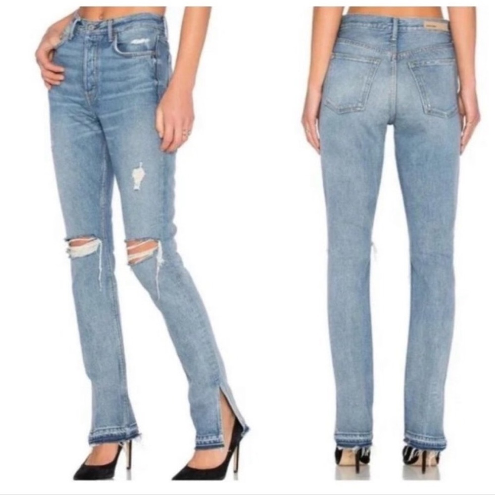 GRLFRND Natalia High Rise Split Hem Skinny Jeans 27